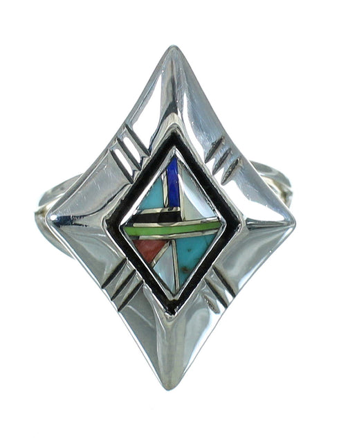 Southwest Multicolor Silver Ring Size 4-3/4 YX83323